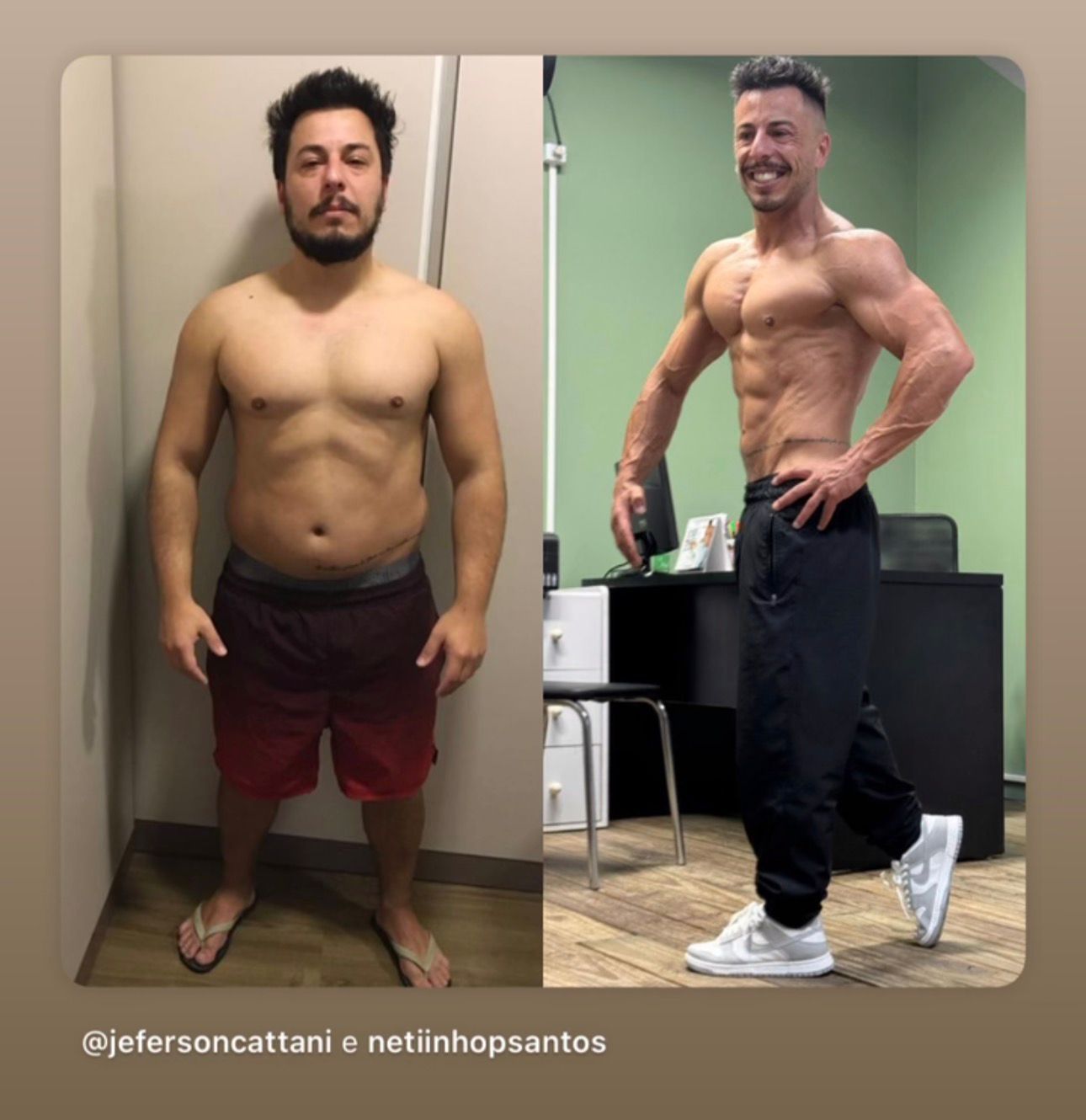 Antes e depois de aluno